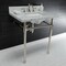 Fauceture Dreyfuss 30" Console Sink W/ SS Leg (8", 3 Hole), Marble White/ Nickel KVPB30M8SQ6ST - alternate 5